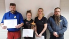 Vuoden 2024 palkittuja: Jari Hiltunen/Karpaasit, Katri Kinnunen/lupaaava nuori urheilija (lentopallo), Minna Voutilainen/vuoden seuratoimija ja Jarno Koponen/Karpaasien valmentaja