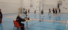 Partion joukkue vasemmalla. Kirjurina Venla ja tuomarina Eveliina.